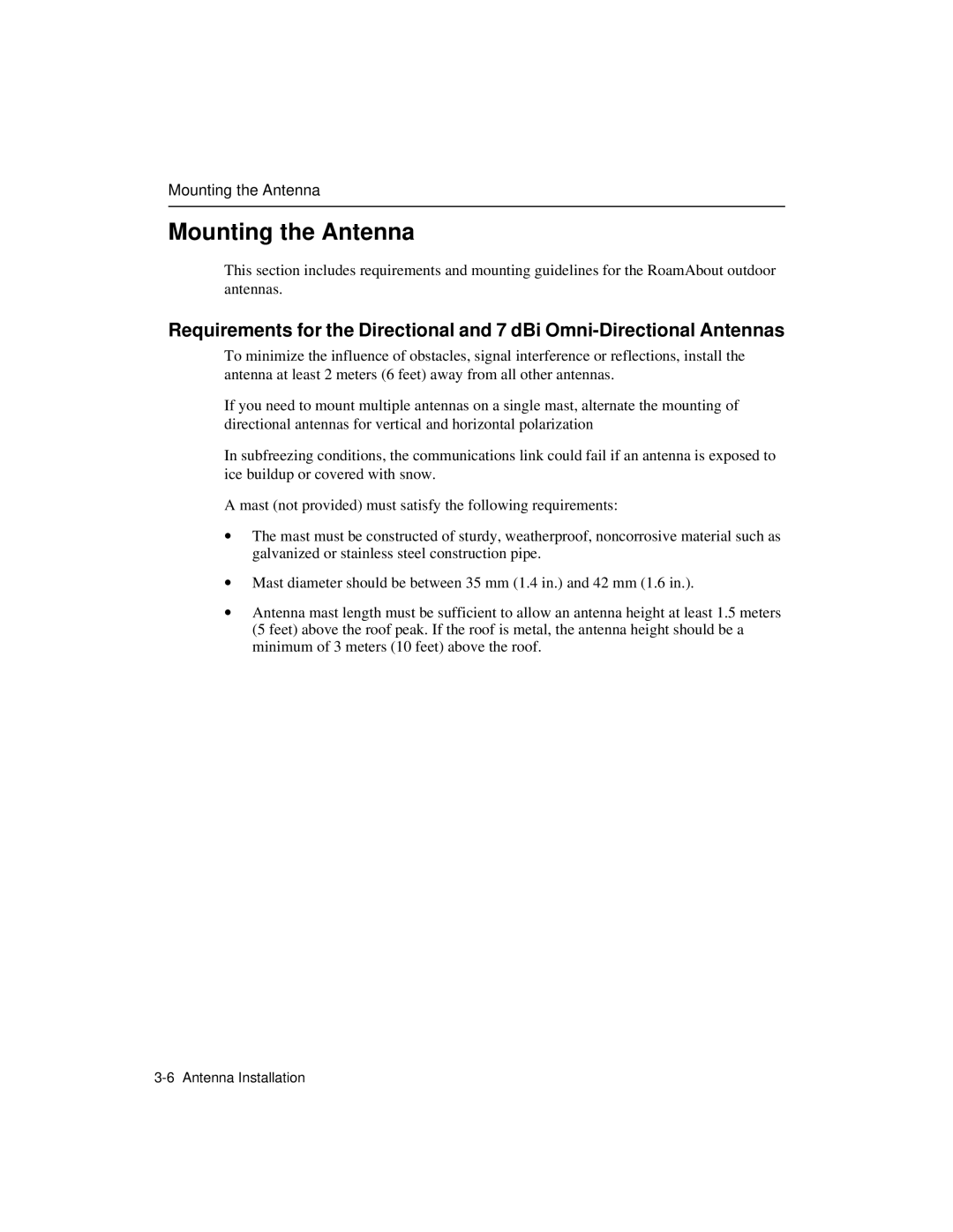 Enterasys Networks 9033348-02 manual Mounting the Antenna 