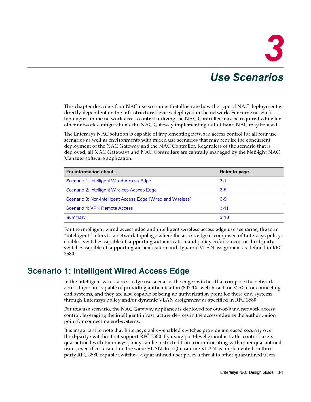 Enterasys Networks 9034385 manual Use Scenarios, Scenario 1 Intelligent Wired Access Edge 