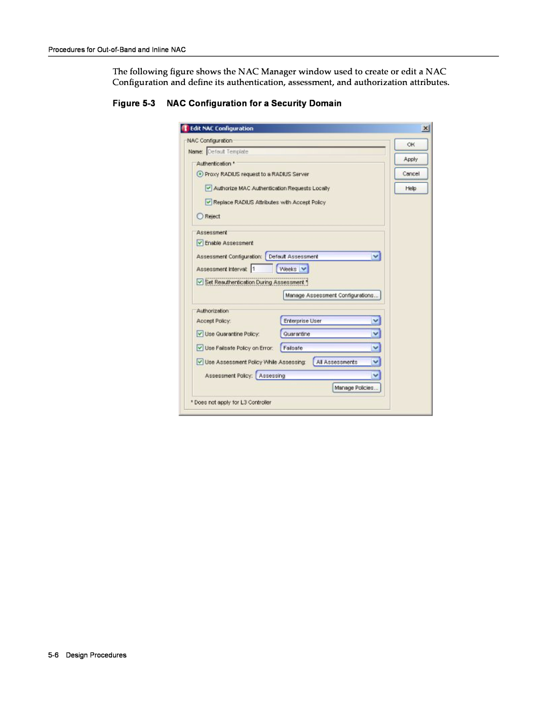 Enterasys Networks 9034385 manual 3 NAC Configuration for a Security Domain, Procedures for Out-of-Band and Inline NAC 