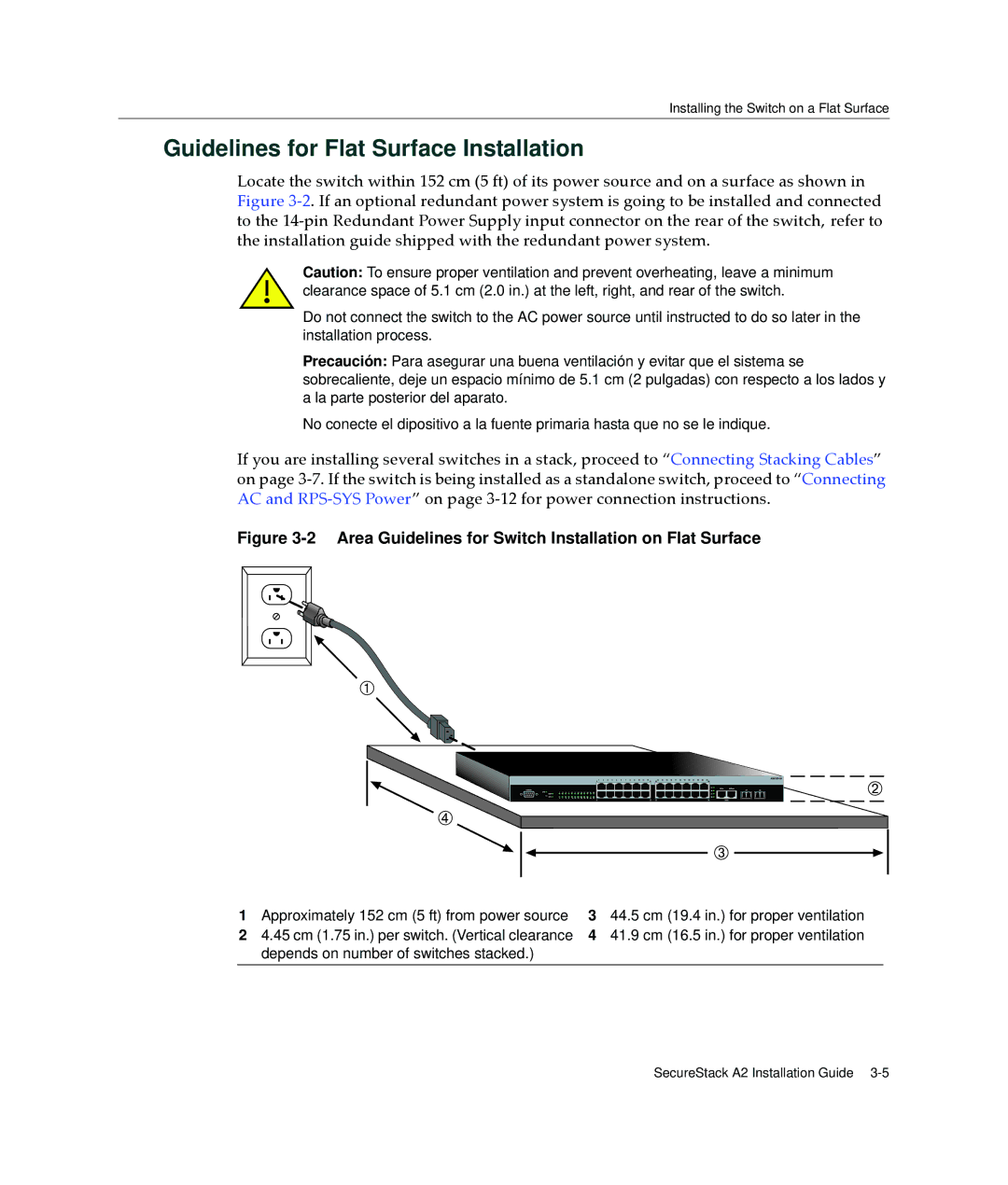 Enterasys Networks A2H123-24 manual Guidelines for Flat Surface Installation 