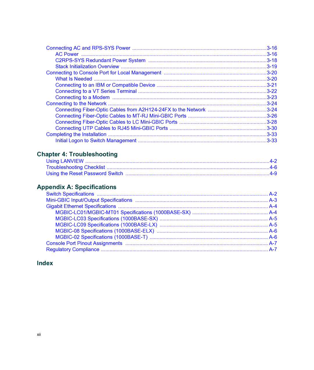 Enterasys Networks A2H124-24FX manual Troubleshooting 