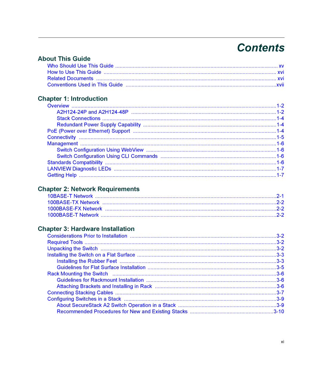 Enterasys Networks A2H124-24P, A2H124-48P manual Contents 