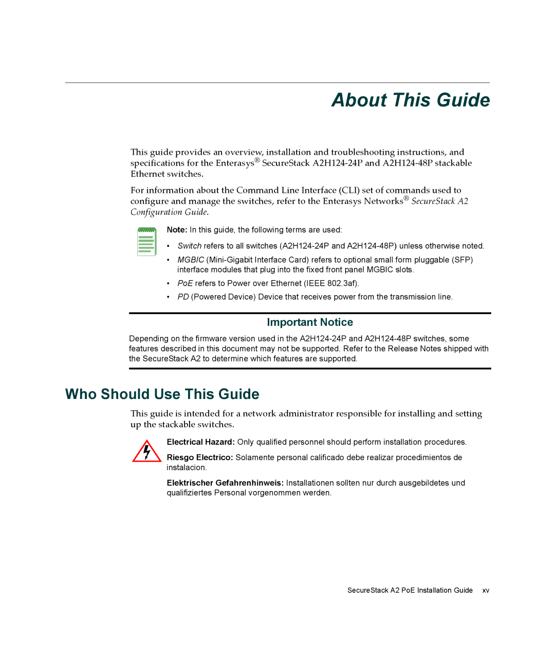 Enterasys Networks A2H124-24P, A2H124-48P manual About This Guide, Who Should Use This Guide 