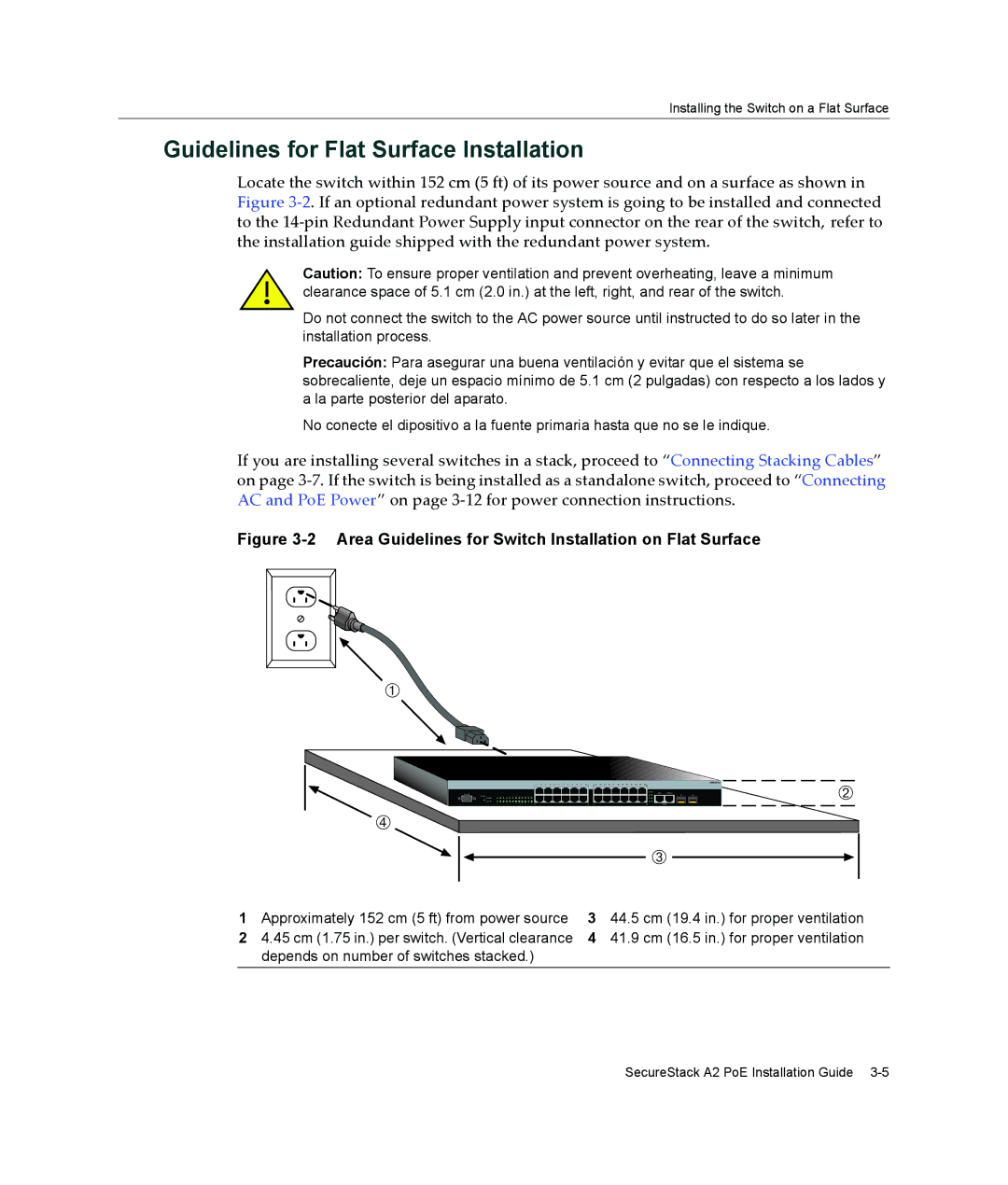 Enterasys Networks A2H124-24P, A2H124-48P manual Guidelines for Flat Surface Installation 