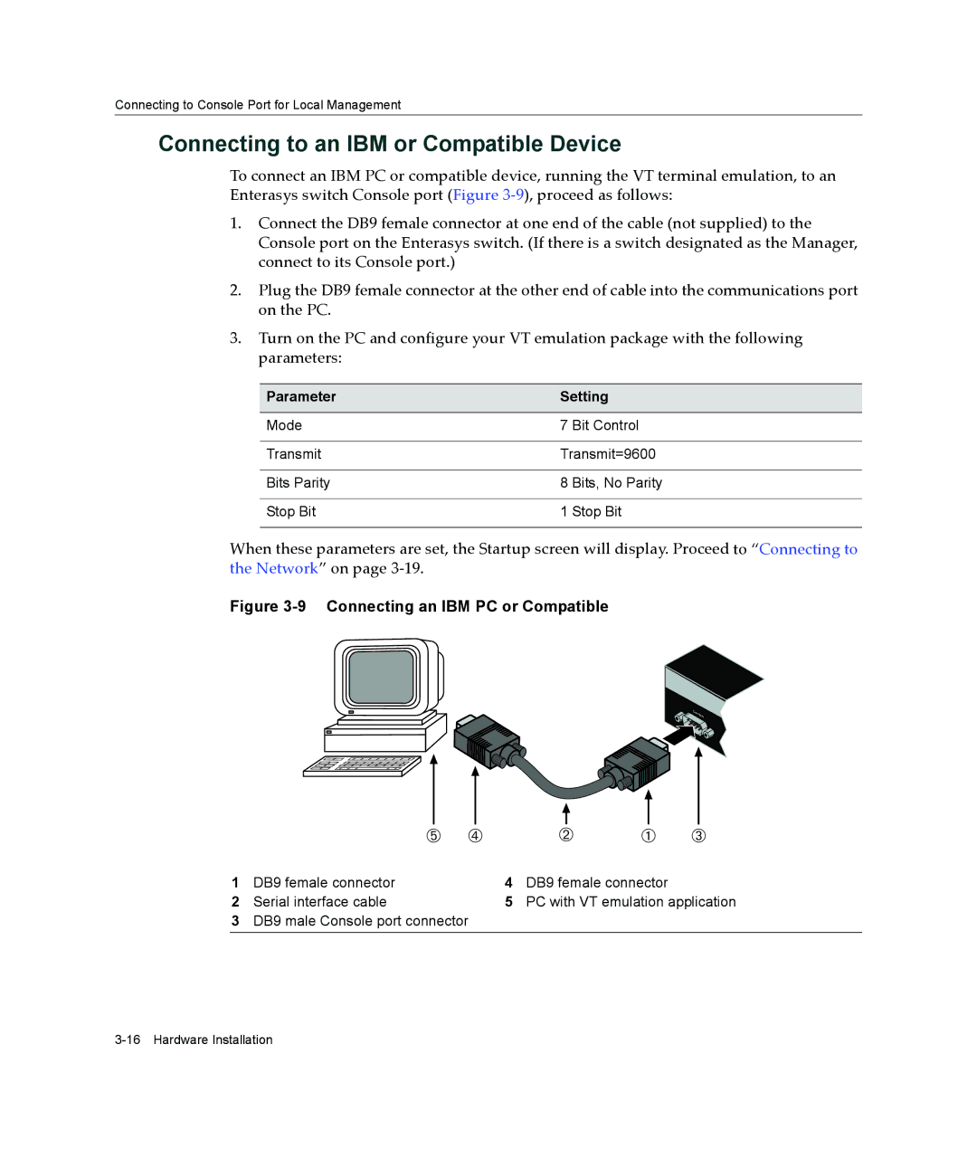 Enterasys Networks A2H124-48P, A2H124-24P Connecting to an IBM or Compatible Device, Connecting an IBM PC or Compatible 