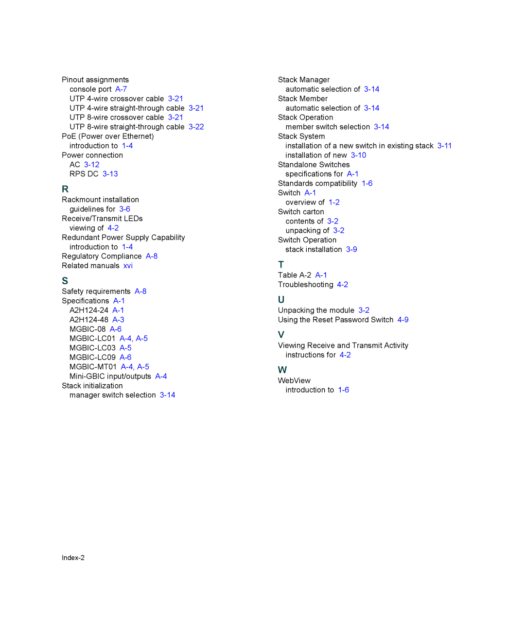 Enterasys Networks A2H124-48P, A2H124-24P manual Pinout assignments console port A-7 