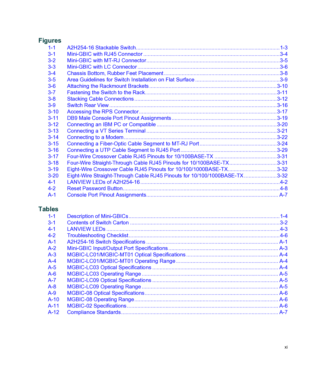 Enterasys Networks A2H254-16 manual Figures 