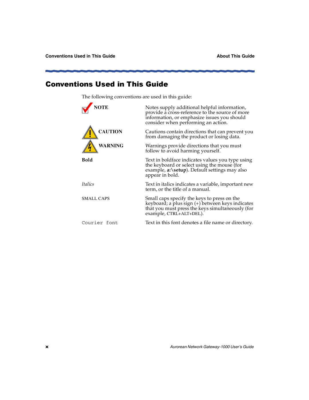 Enterasys Networks ANG-1000 manual Conventions Used in This Guide 