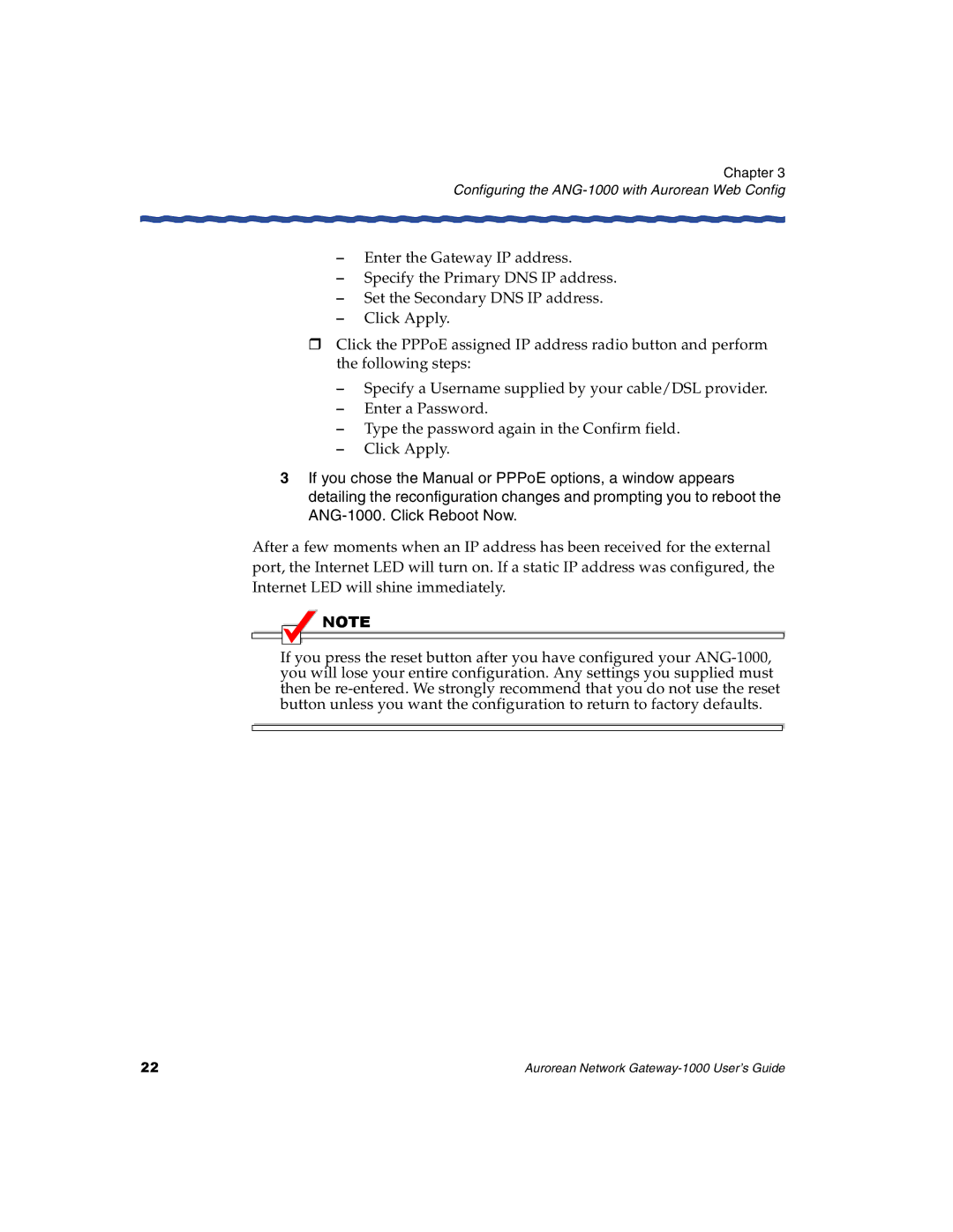 Enterasys Networks manual Configuring the ANG-1000 with Aurorean Web Config 