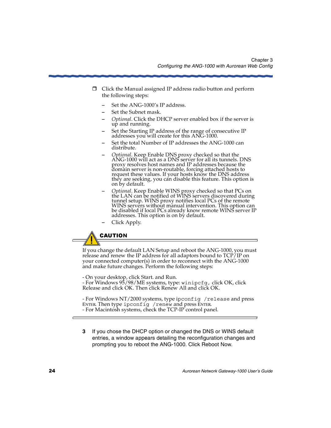 Enterasys Networks manual Configuring the ANG-1000 with Aurorean Web Config 