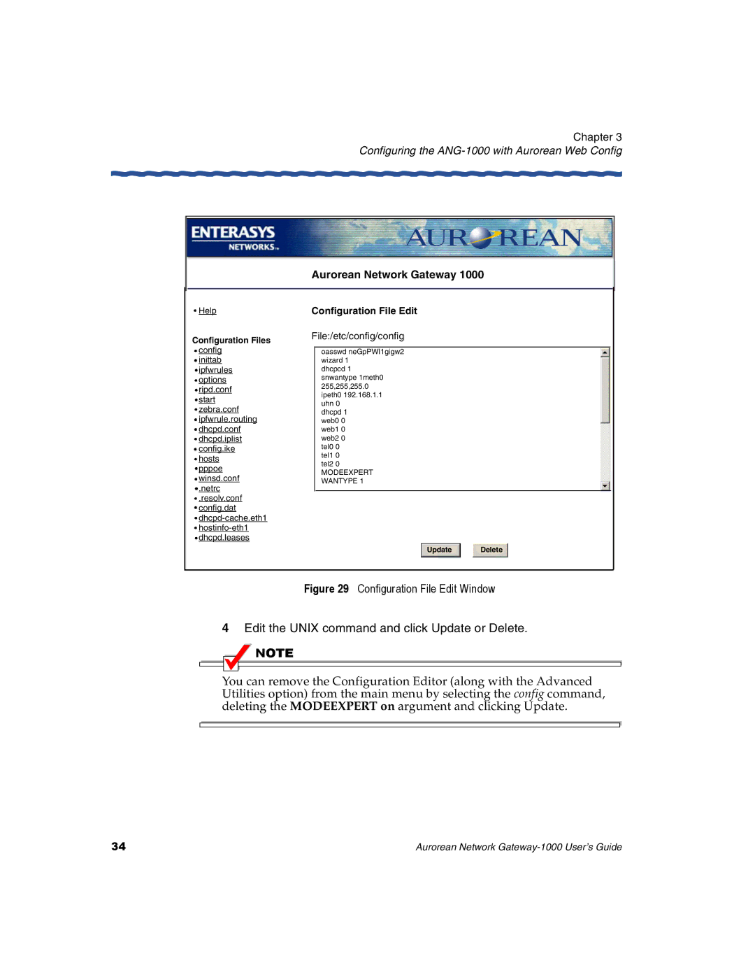 Enterasys Networks ANG-1000 manual File/etc/config/config 