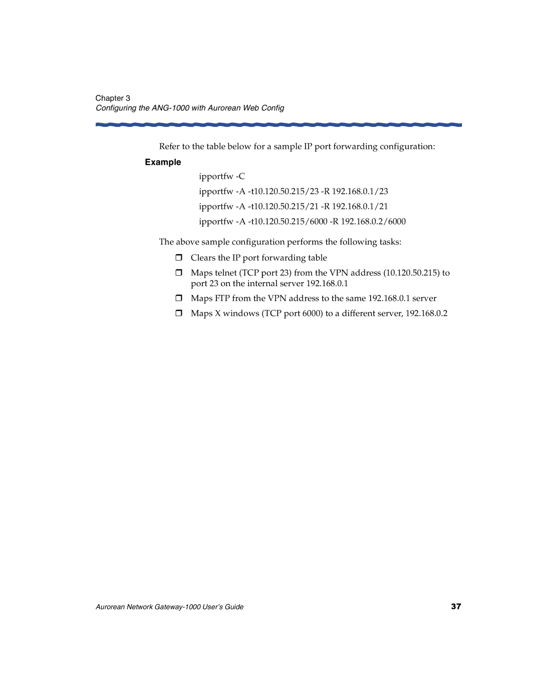 Enterasys Networks ANG-1000 manual Example 