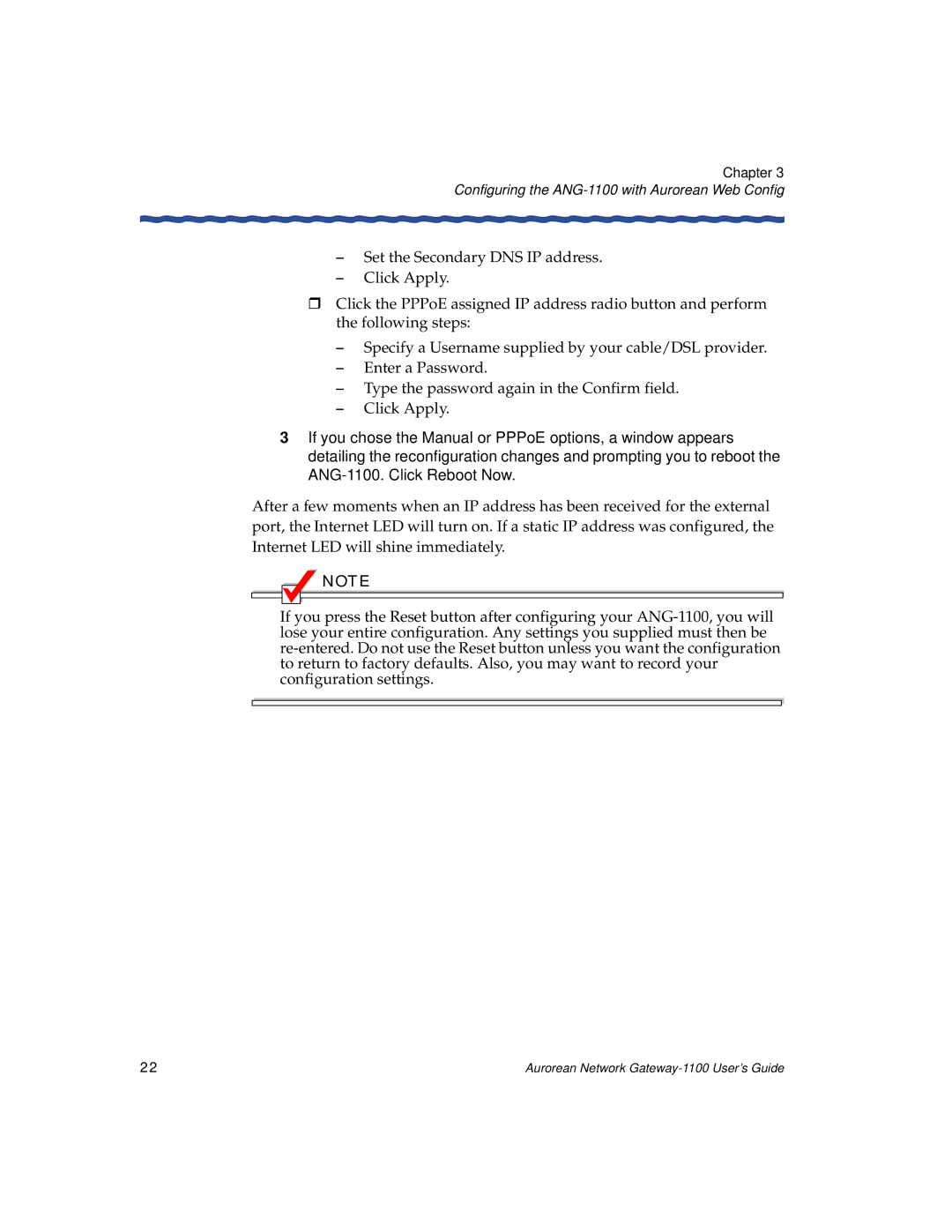 Enterasys Networks manual Configuring the ANG-1100 with Aurorean Web Config 