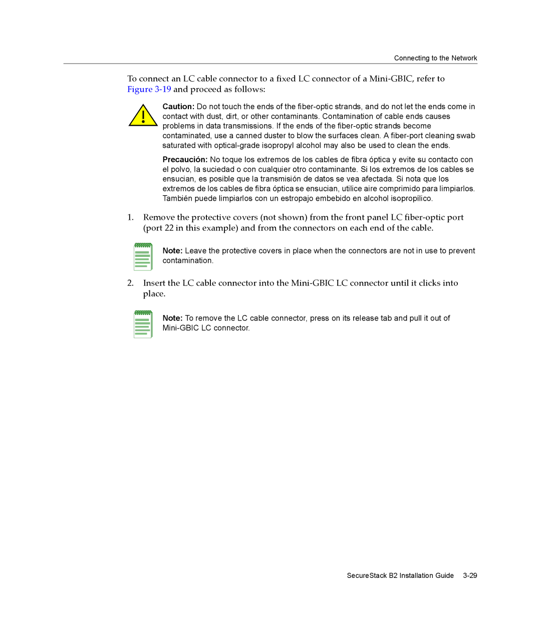 Enterasys Networks B2G124-24 manual Connecting to the Network 