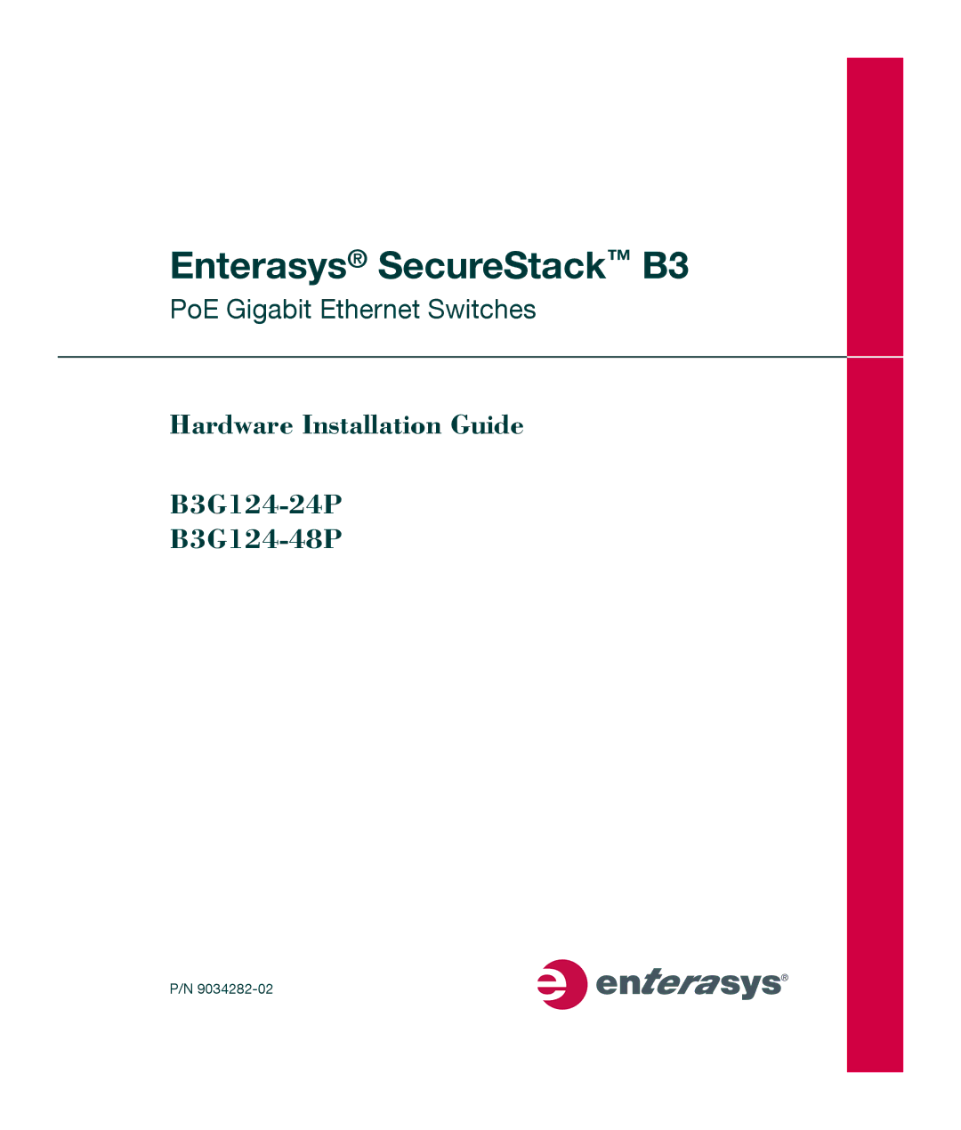 Enterasys Networks B3G124-48P, B3G124-24P manual Enterasys SecureStack B3 