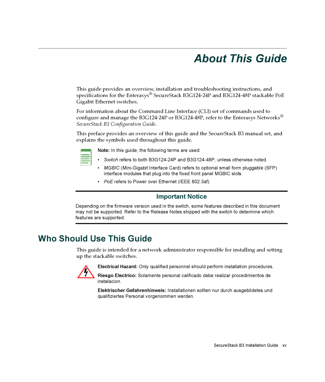 Enterasys Networks B3G124-48P, B3G124-24P manual About This Guide, Who Should Use This Guide 