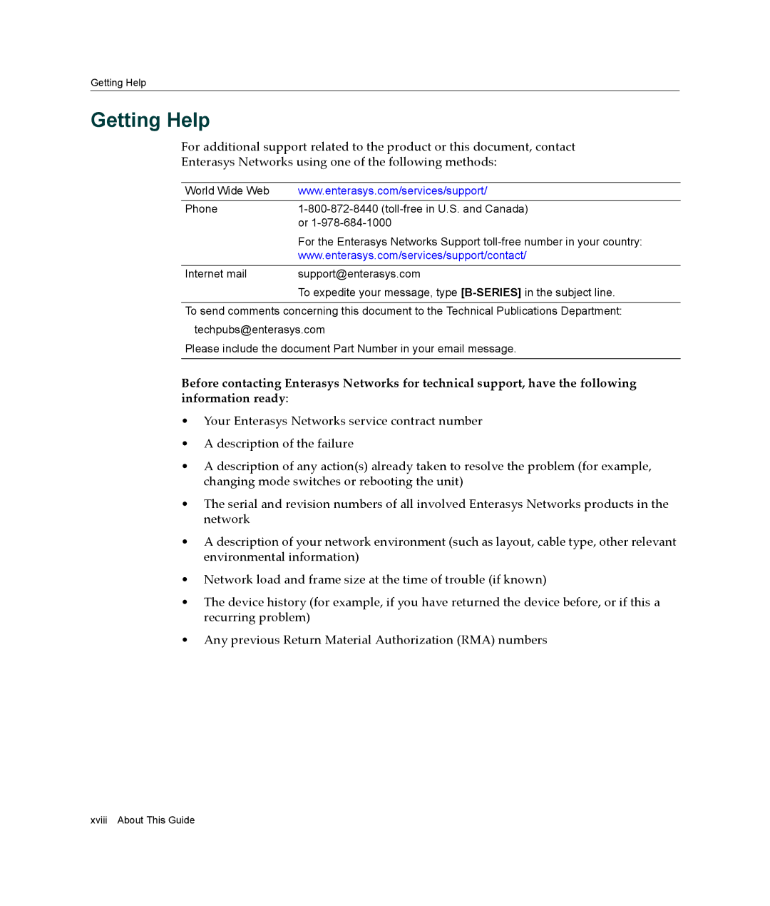 Enterasys Networks B3G124-24P, B3G124-48P manual Getting Help 