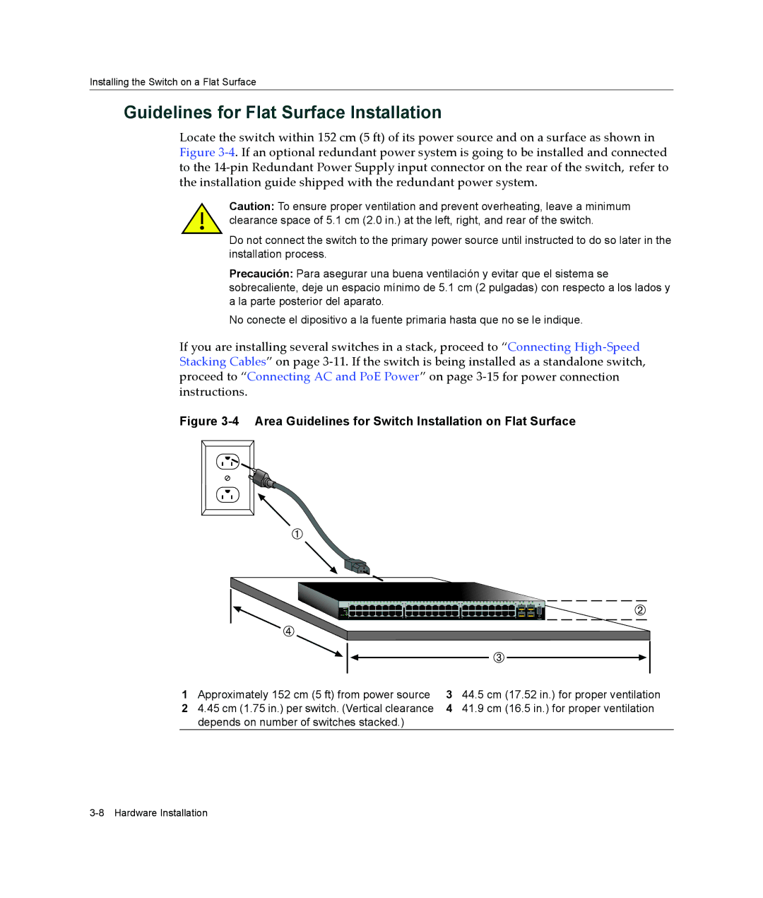 Enterasys Networks B3G124-24P, B3G124-48P manual Guidelines for Flat Surface Installation 