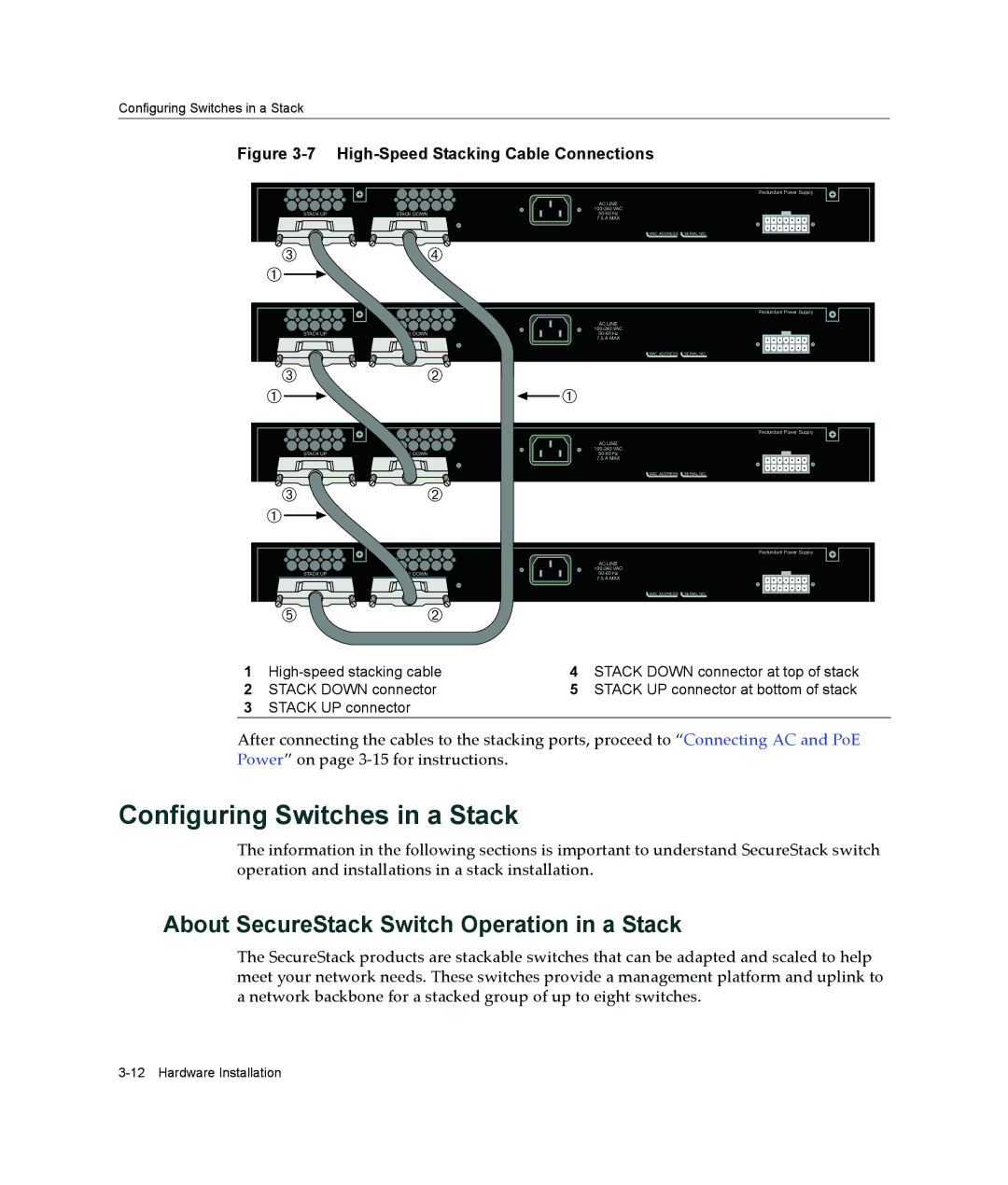 Enterasys Networks B3G124-24P, B3G124-48P Configuring Switches in a Stack, About SecureStack Switch Operation in a Stack 