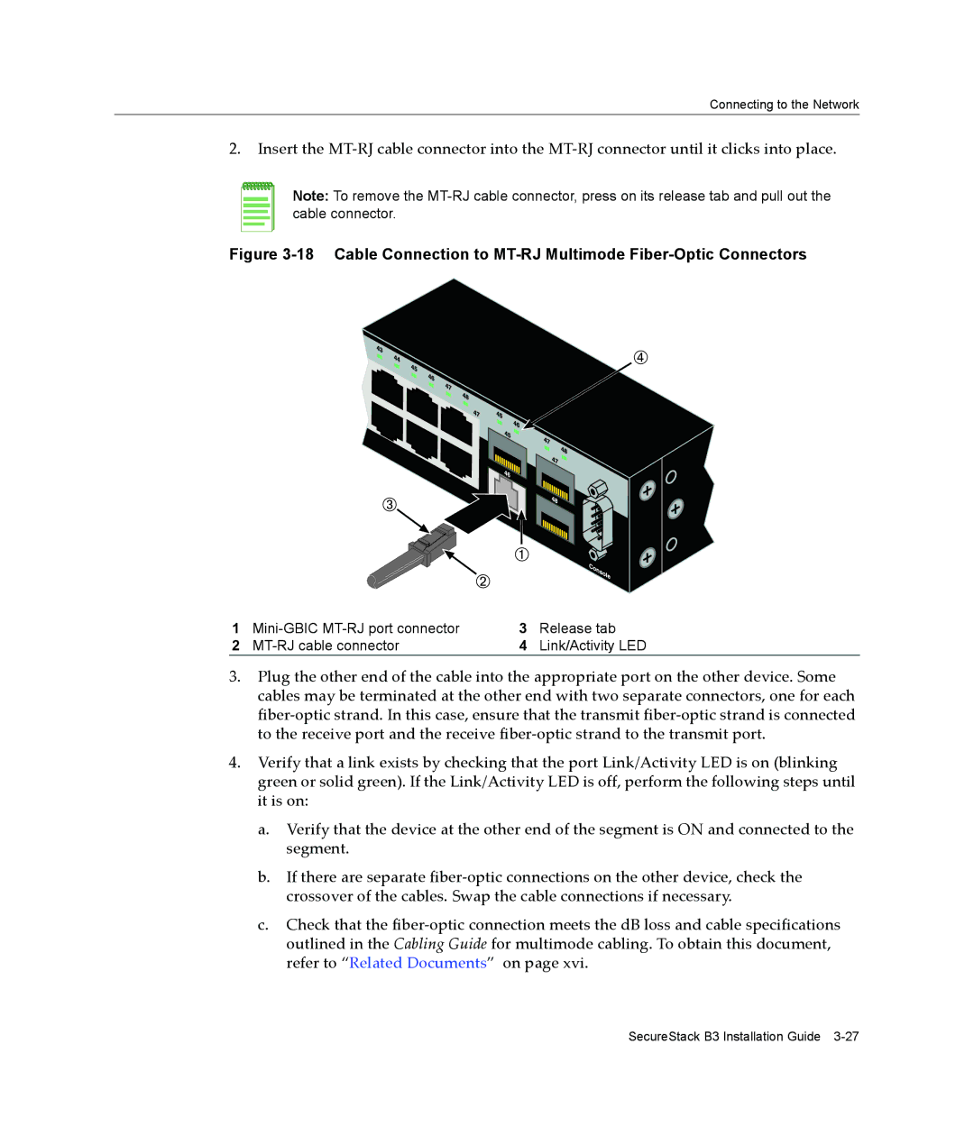 Enterasys Networks B3G124-48P, B3G124-24P manual Connecting to the Network 