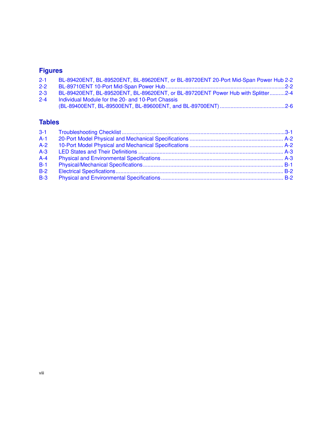 Enterasys Networks BL-89720ENT, BL-89520ENT, BL-89620ENT, BL-89420ENT, BL-89710ENT manual Figures 