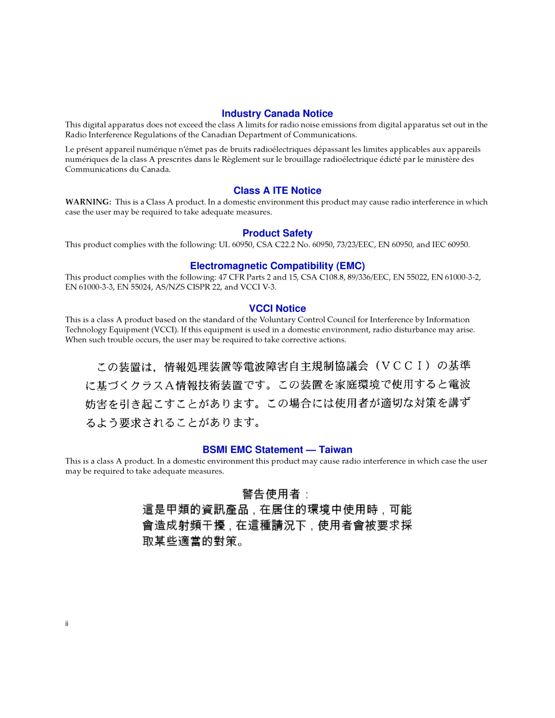 Enterasys Networks BL-89710ENT, BL-89720ENT, BL-89520ENT, BL-89620ENT, BL-89420ENT manual Industry Canada Notice 