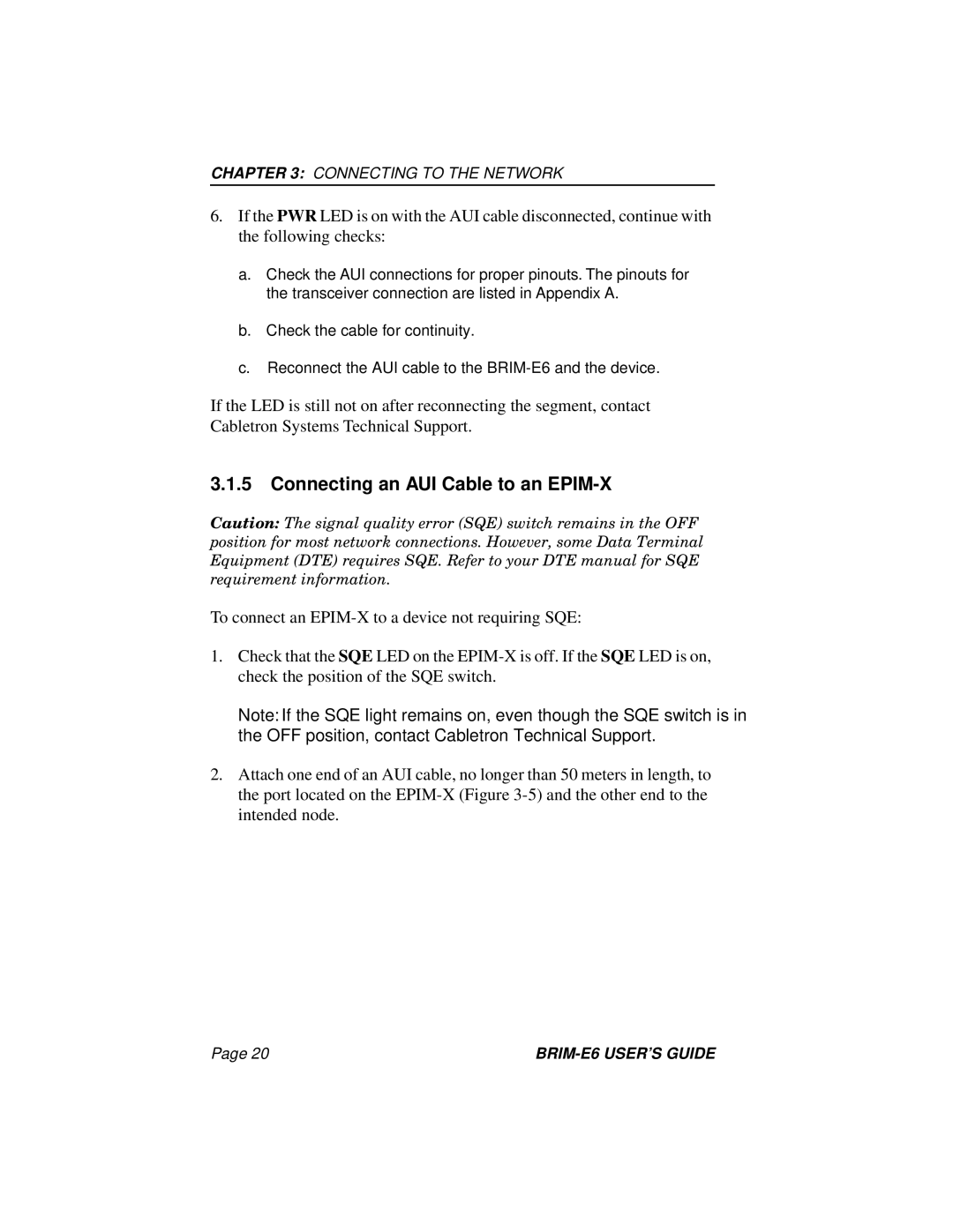 Enterasys Networks BRIM-E6 manual Connecting an AUI Cable to an EPIM-X 