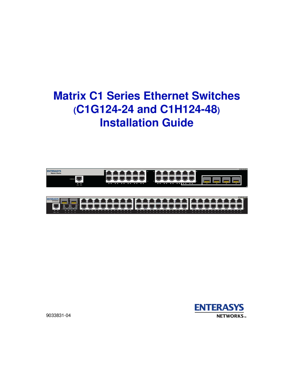 Enterasys Networks C1H124-48, C1H124-24 manual 9033831-04 