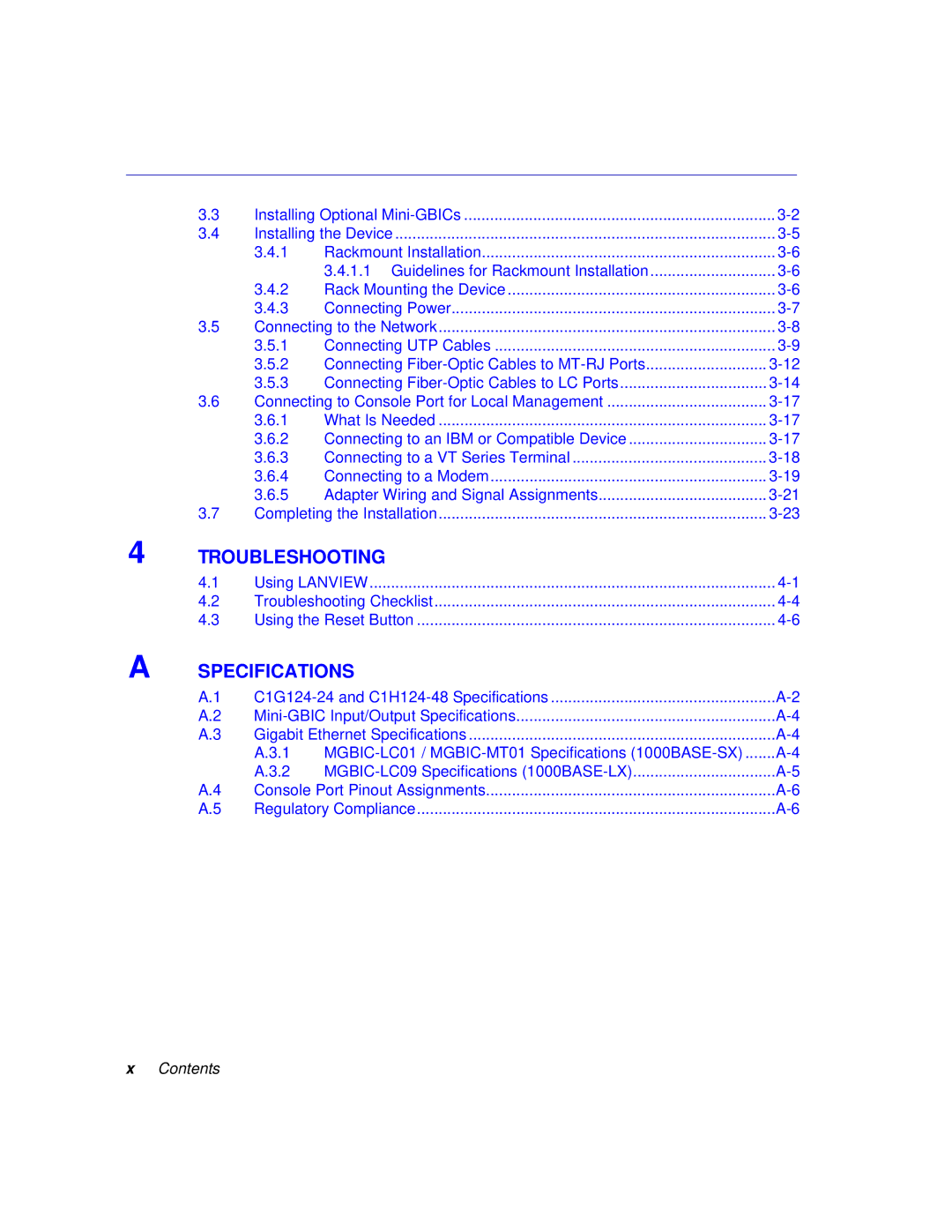 Enterasys Networks C1H124-24, C1H124-48 manual Troubleshooting 