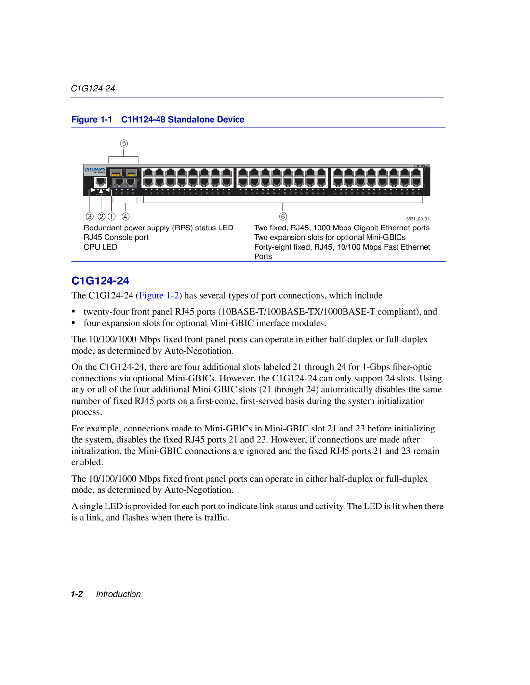 Enterasys Networks C1H124-24, C1H124-48 manual À Ã, C1G124-24 