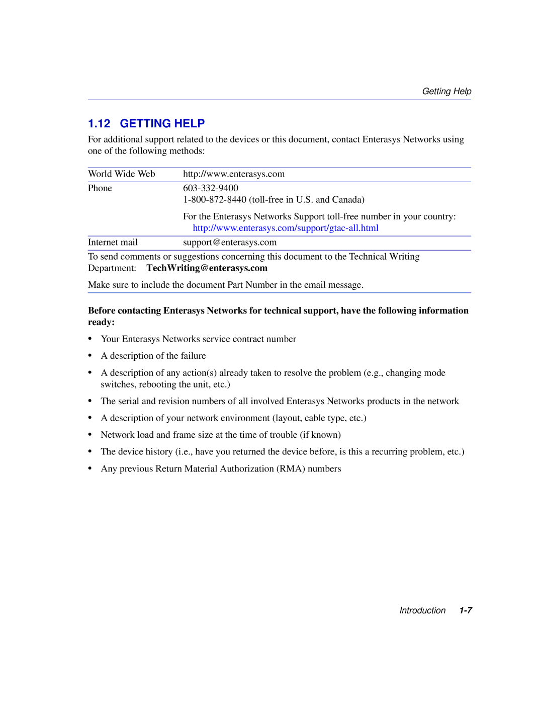 Enterasys Networks C1H124-48, C1H124-24 manual Getting Help 