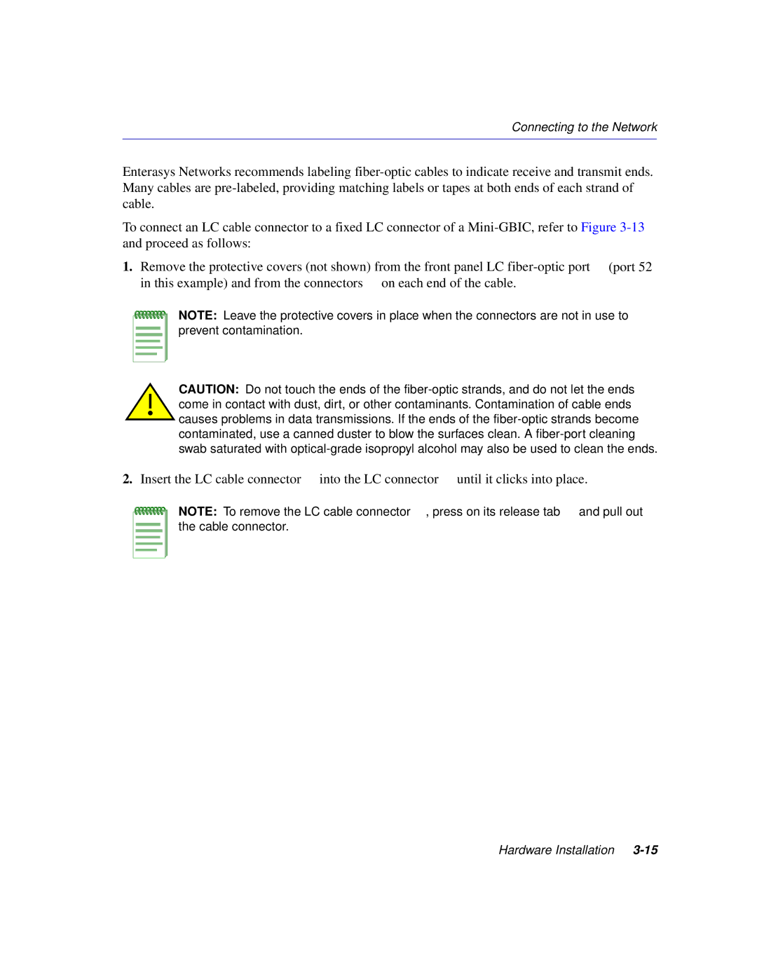 Enterasys Networks C1H124-48, C1H124-24 manual Connecting to the Network 