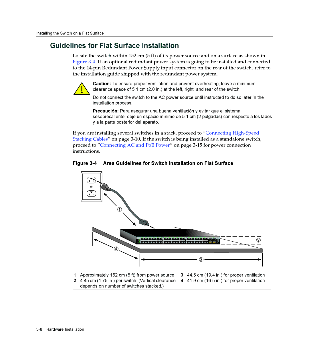 Enterasys Networks C2G124-48P, C2H124-48P manual Guidelines for Flat Surface Installation 