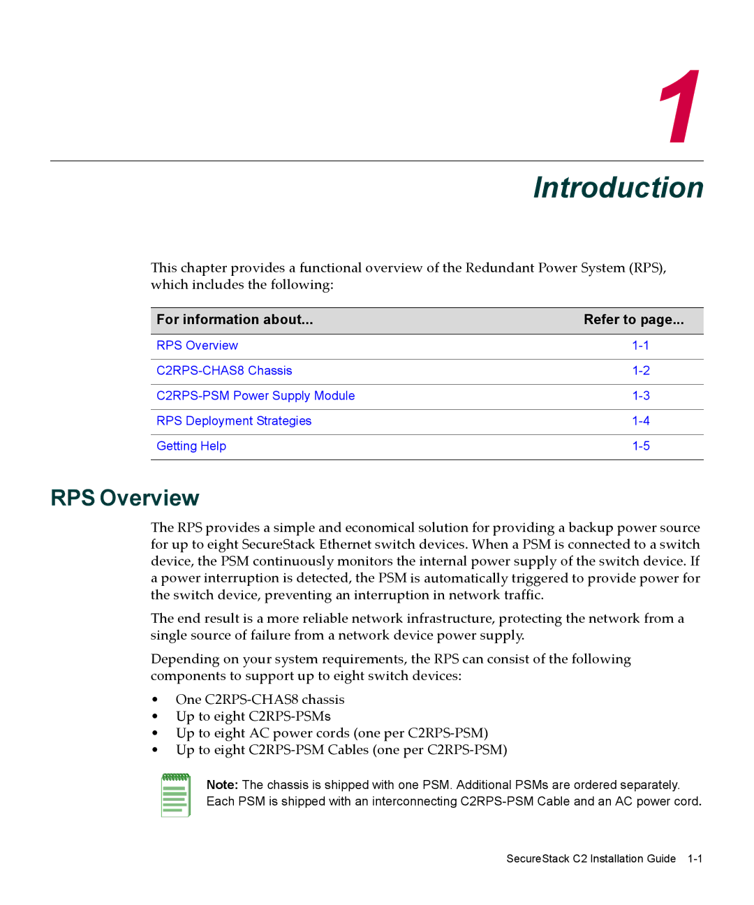 Enterasys Networks C2RPS-SYS manual Introduction, RPS Overview 