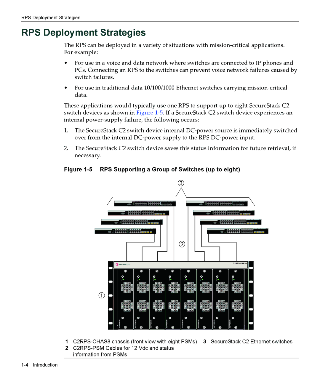 Enterasys Networks C2RPS-SYS manual RPS Deployment Strategies, RPS Supporting a Group of Switches up to eight 