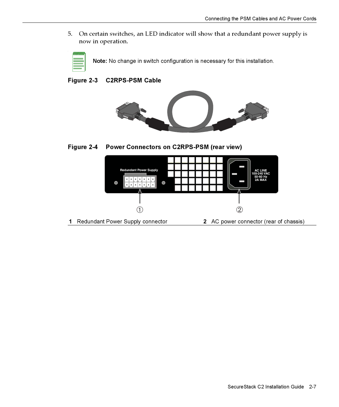 Enterasys Networks C2RPS-SYS manual C2RPS-PSM Cable 