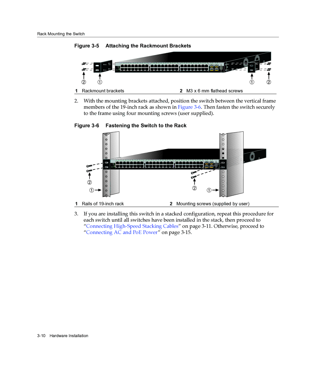 Enterasys Networks C3G124-48P, C3G124-24P manual Attaching the Rackmount Brackets 