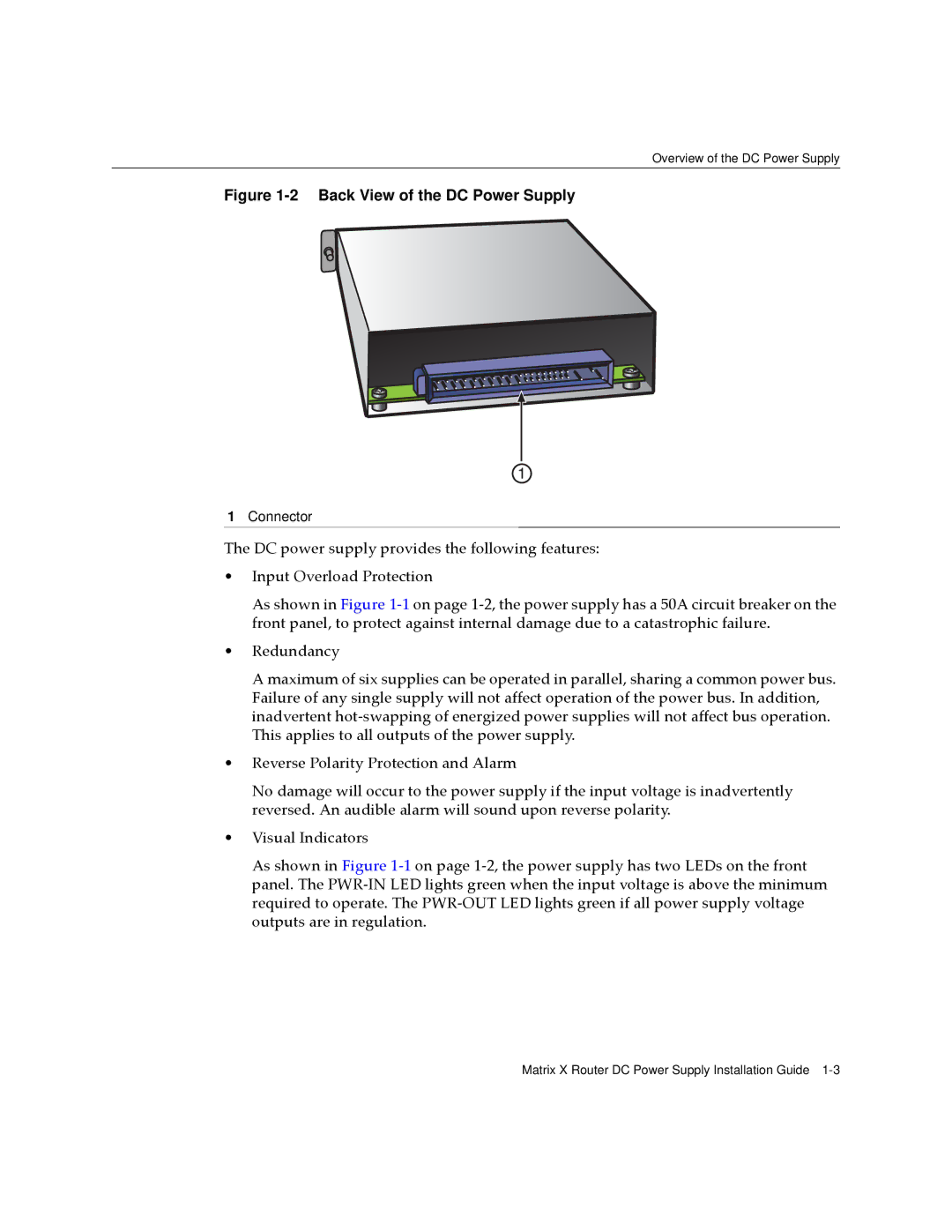 Enterasys Networks CM Version 1.0 manual Back View of the DC Power Supply 