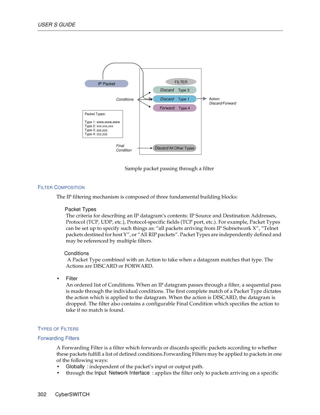 Enterasys Networks CSX7000, CSX5500, CSX6000 manual Packet Types, Forwarding Filters 