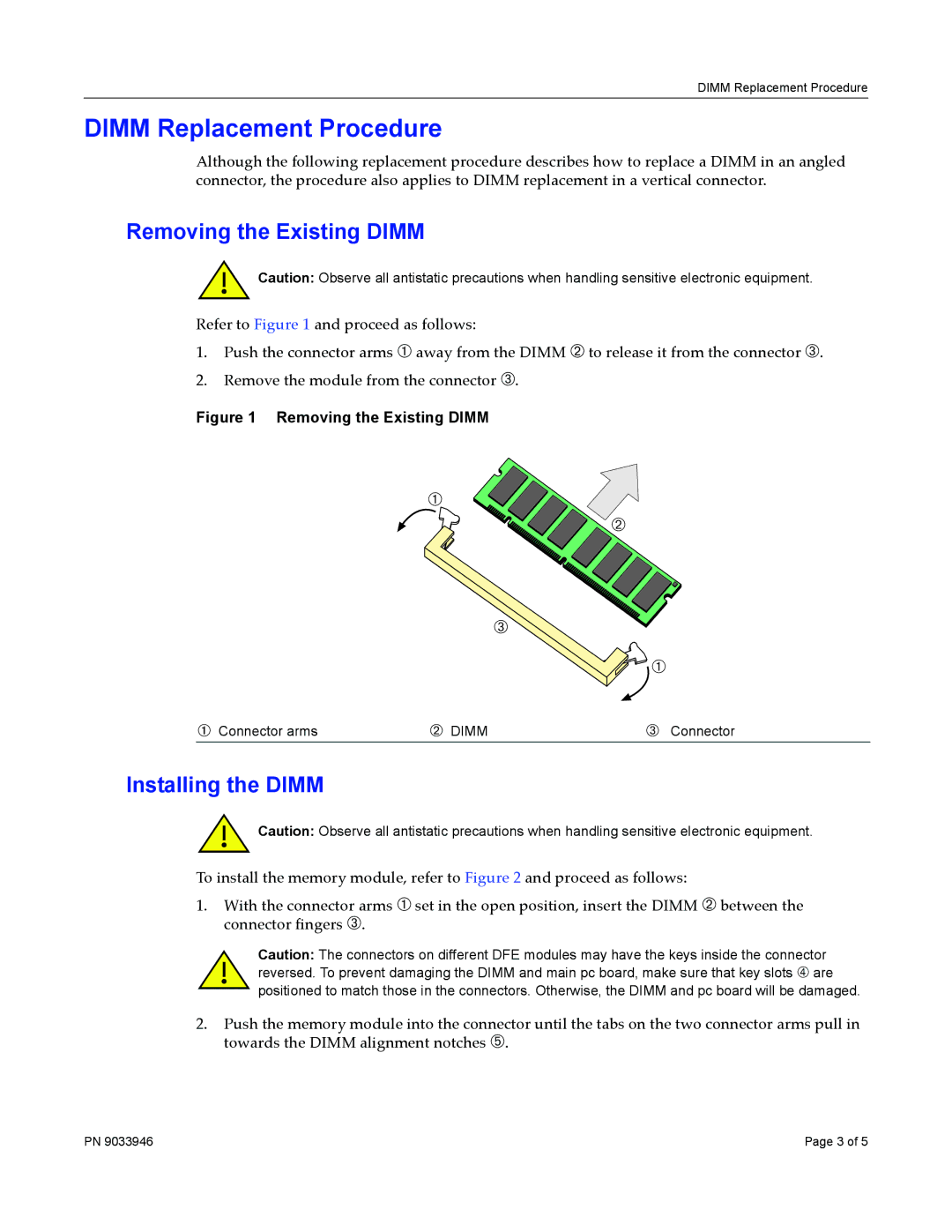 Enterasys Networks DFE-256MB-UGK Dimm Replacement Procedure, Removing the Existing Dimm, Installing the Dimm 