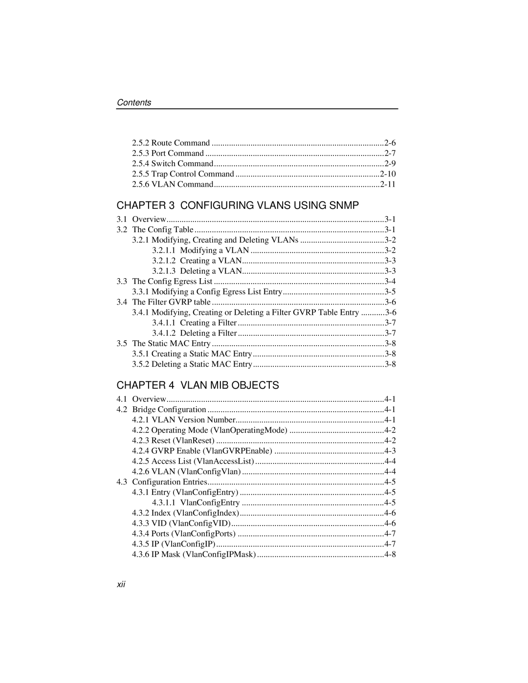 Enterasys Networks ELS10-27TX manual Configuring Vlans Using Snmp, Vlan MIB Objects 