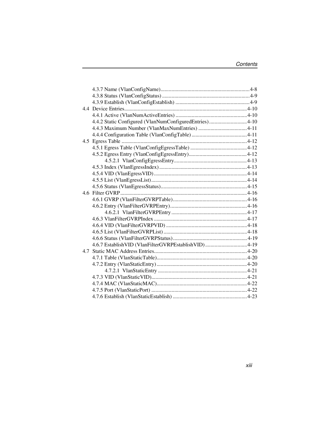 Enterasys Networks ELS10-27TX manual Xiii 