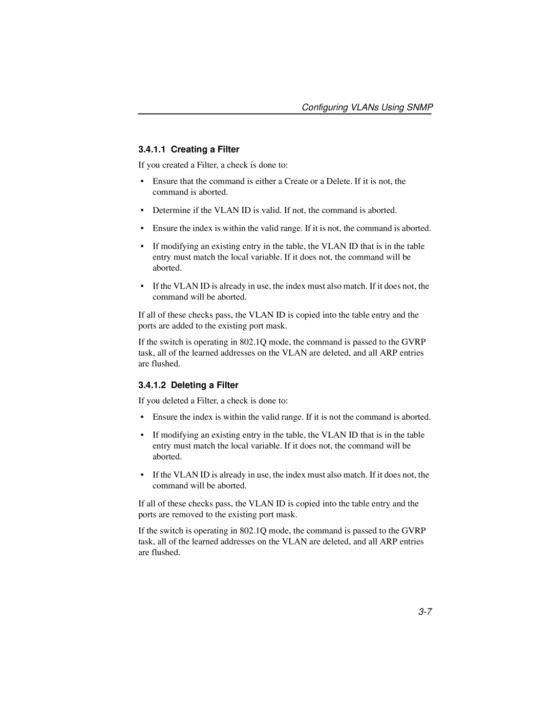 Enterasys Networks ELS10-27TX manual Creating a Filter, Deleting a Filter 