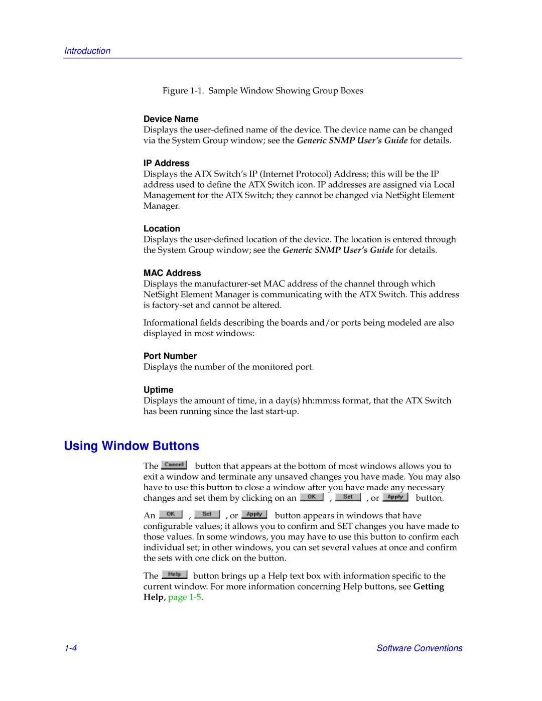 Enterasys Networks ENTERASYS ATX manual Using Window Buttons 