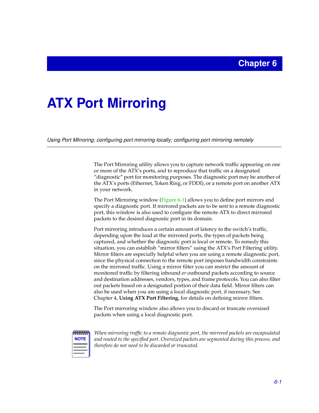 Enterasys Networks ENTERASYS ATX manual ATX Port Mirroring 