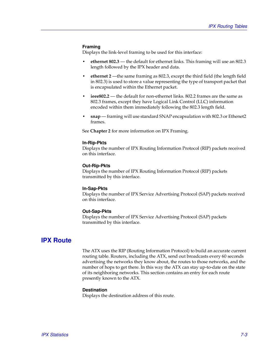 Enterasys Networks ENTERASYS ATX manual IPX Route 