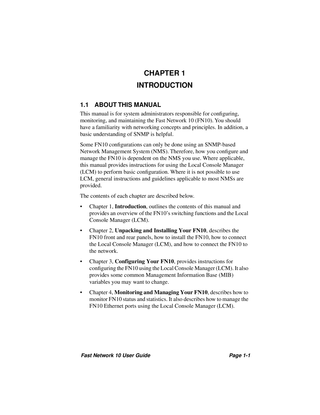 Enterasys Networks Fast Network 10 manual Chapter Introduction, About this Manual 