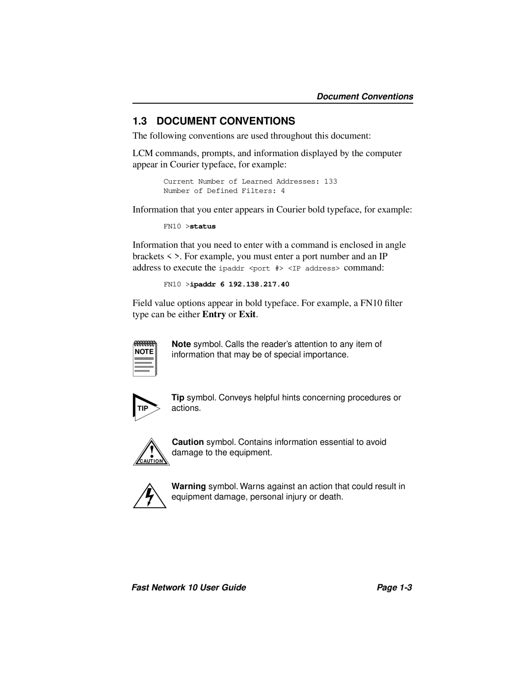 Enterasys Networks Fast Network 10 manual Document Conventions 