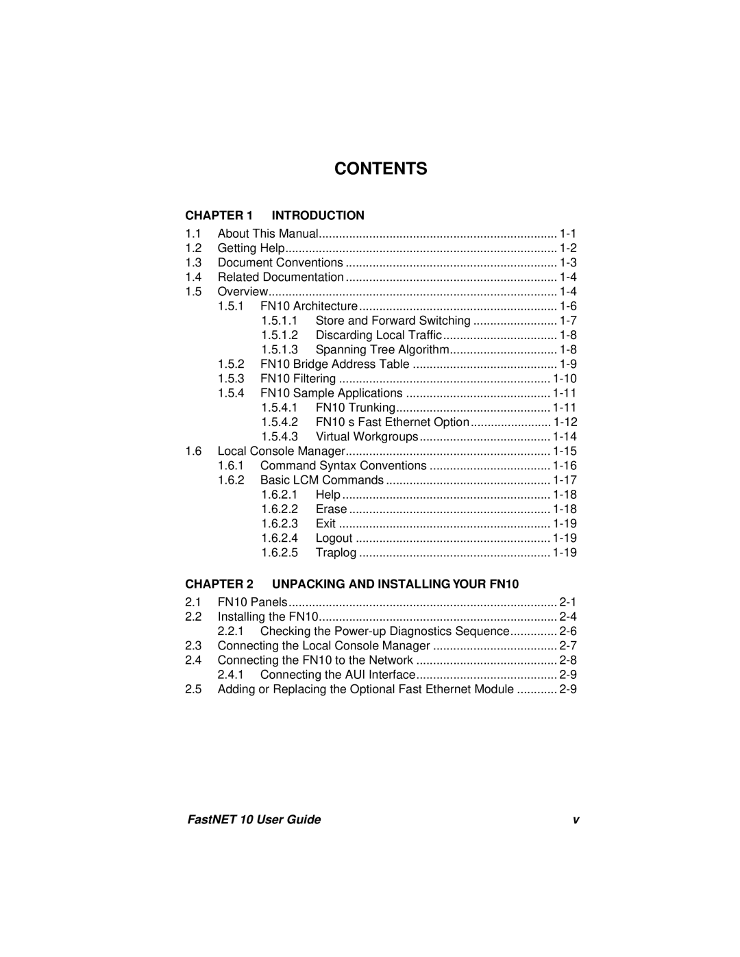 Enterasys Networks Fast Network 10 manual Contents 