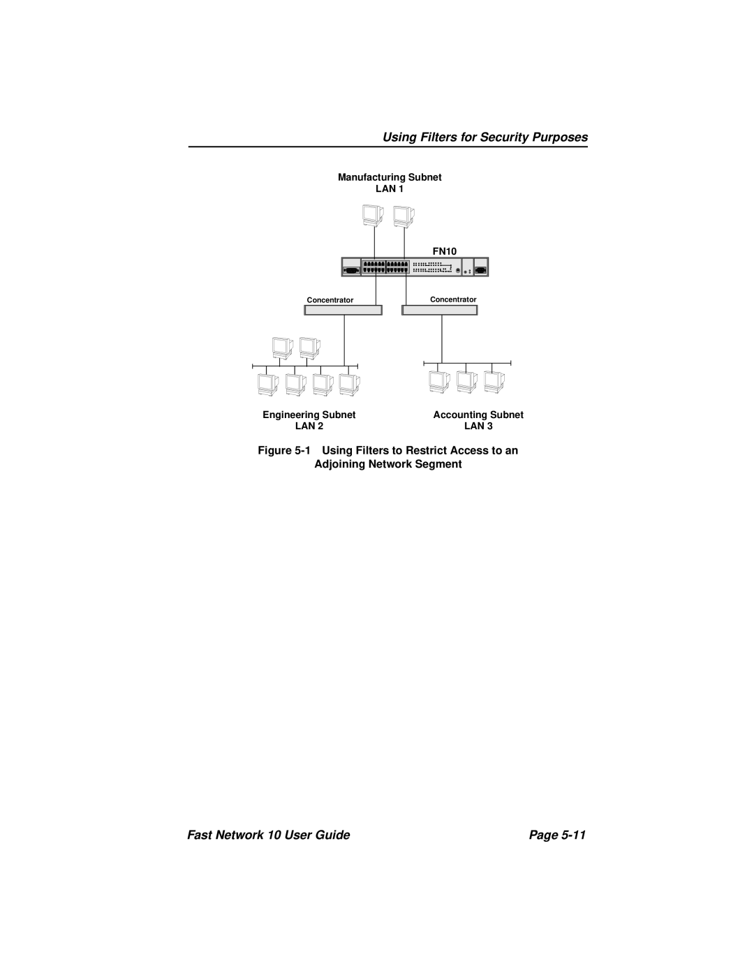 Enterasys Networks Fast Network 10 manual Using Filters for Security Purposes 